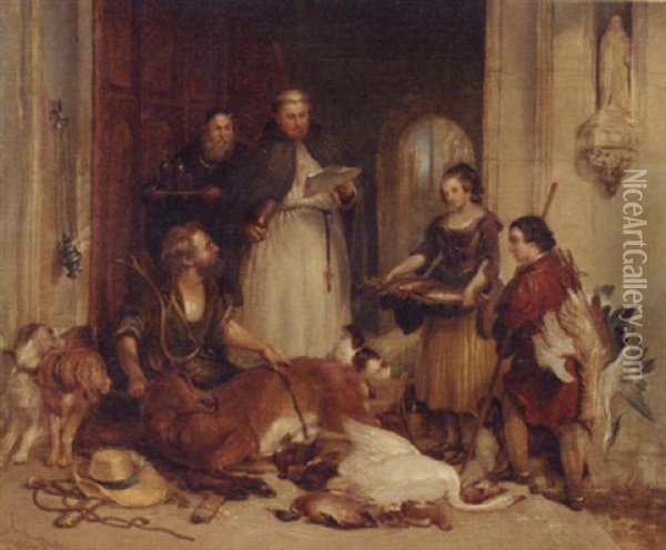 Blessing The Spoils Of The Hunt Oil Painting - Theodore Gerard
