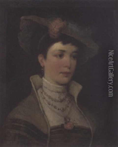 An Elegant Lady Oil Painting - Josef Kinzel