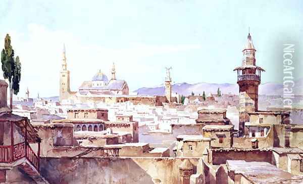 A View of Damascus Oil Painting - Charles Pierron