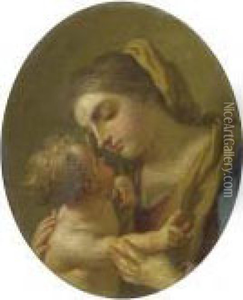 Maria Mit Kind. Oil Painting - Francesco de Mura
