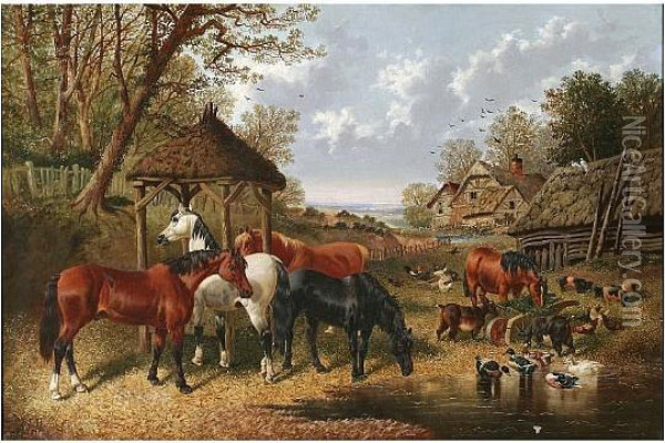 Farmyard Companions Oil Painting - John Frederick Herring Snr
