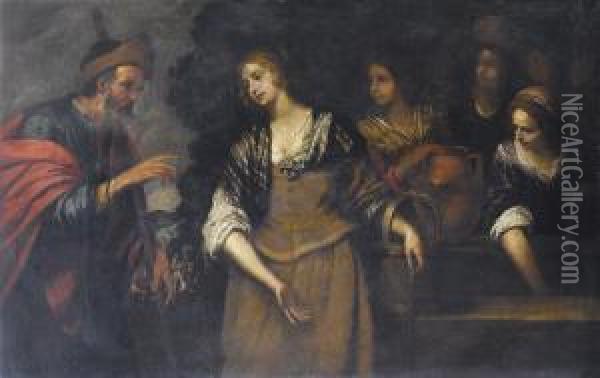 Rebecca E Eliezer Al Pozzo Oil Painting - Giovanni Andrea di Ferrari