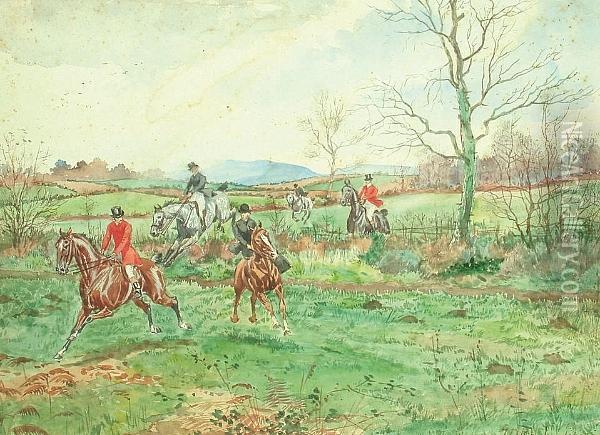 Hunting Scene Oil Painting - George Derville Rowlandson
