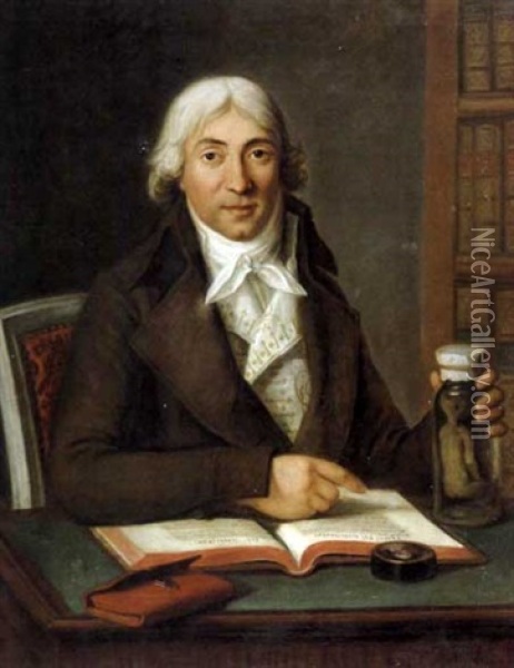 Portrait Du Docteur Vermond  -  Accoucheur De Marie Antoinette Oil Painting - Guillaume Voiriot