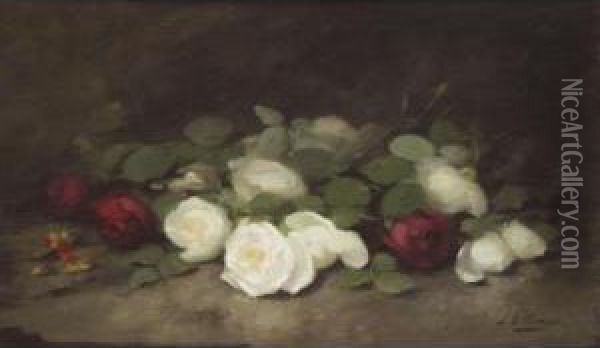 Roses Oil Painting - Louise Ellen Perman