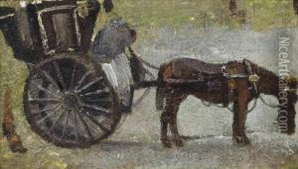 Hansom Cab, Manchester Oil Painting - Adolphe Pierre Valette
