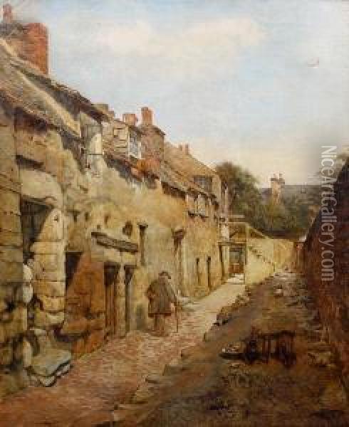 Old Houses In Perth, Called Cromwell'sbarracks Oil Painting - William Pitt