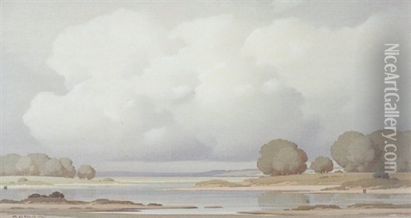 View Of Christchurch Oil Painting - Arthur Johnston Ryle