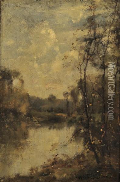 River Landscape Oil Painting - John Appleton Brown