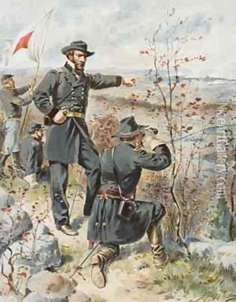 General Sherman at Kenesaw Mountain during the Battle of Allatoona Pass 4th October 1864 Oil Painting - Henry Alexander Ogden