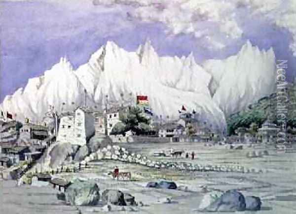 The Town of Keerung May 1855 Oil Painting - Dr. H.A. Oldfield