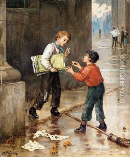 Luck In A Moment Oil Painting - Augustus Edwin Mulready