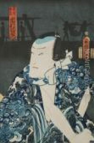 Aktor Ichimura Uzaemon Xiii Jako Anno Heibei Oil Painting - Toyohara Kunichika