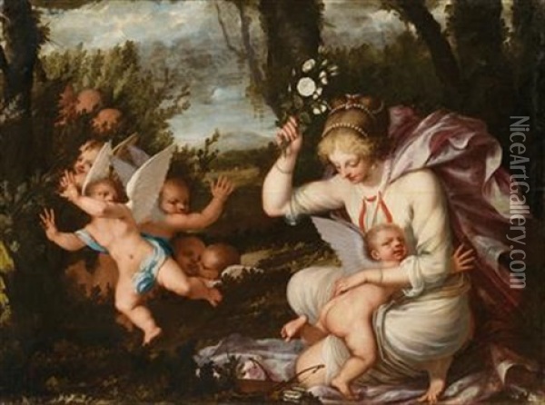 The Punishment Of Cupid Oil Painting - Pietro (Libertino) Liberi