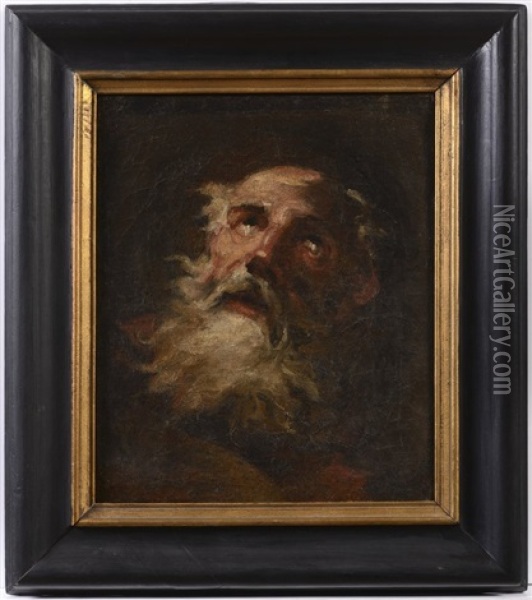 Head Of An Old Man Oil Painting - Johann Franz Michael Rottmayr