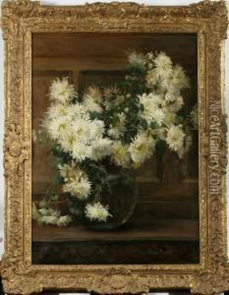 Stilleben Medchrysantemum Oil Painting - Janetta R.A. Pitman