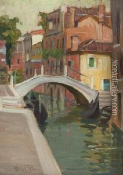 Venetian Bridge Oil Painting - Pauline Lennards Palmer