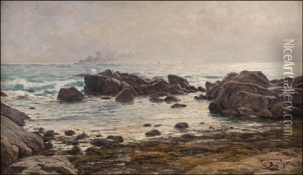 Aihe Lansirannikolta Oil Painting - Berndt Adolf Lindholm