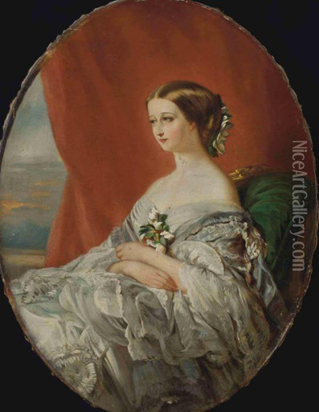 Portrait De L'imperatrice Eugenie Oil Painting - Franz Xavier Winterhalter