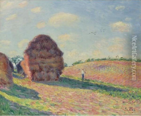Les Meules 2 Oil Painting - Alfred Sisley