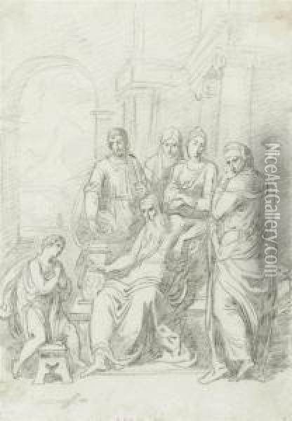 Biblical Scene (jesus In The Temple?) Oil Painting - Felice Gianni