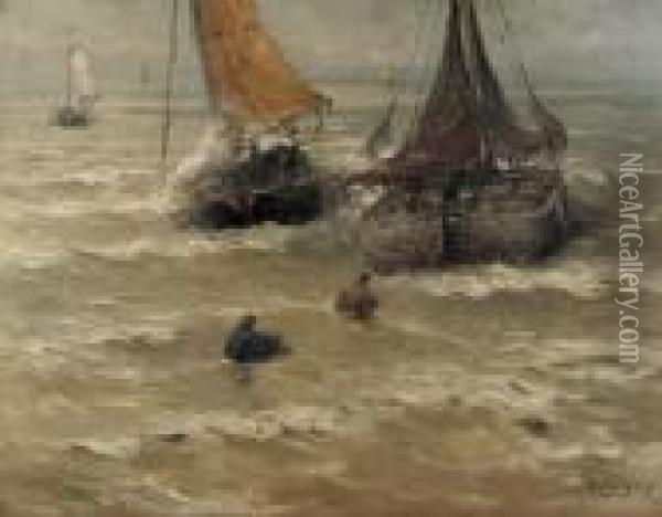 Klaar Voor Vertrek Oil Painting - Hendrik Willem Mesdag