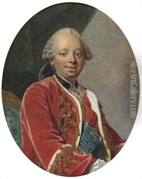 Portrait Du Duc De Choiseul Oil Painting - Louis Michel van Loo