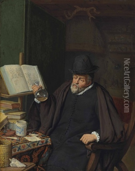 An Apothecary In His Study Oil Painting - Adriaen Jansz van Ostade