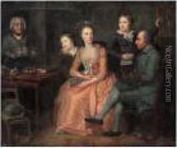 Le Peintre Et Sa Famille Oil Painting - Jean Baptiste (or Joseph) Charpentier
