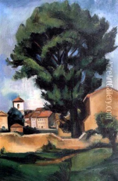 Paysage Au Grand Arbre Oil Painting - Andre Favory