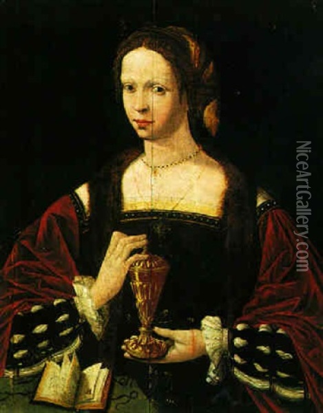 Portrait Of A Lady As The Magdalene Oil Painting - Ambrosius Benson