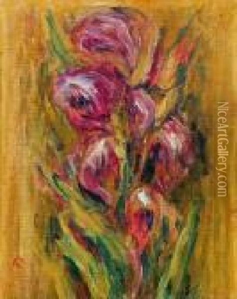 Gladiolen Oil Painting - Pierre Auguste Renoir