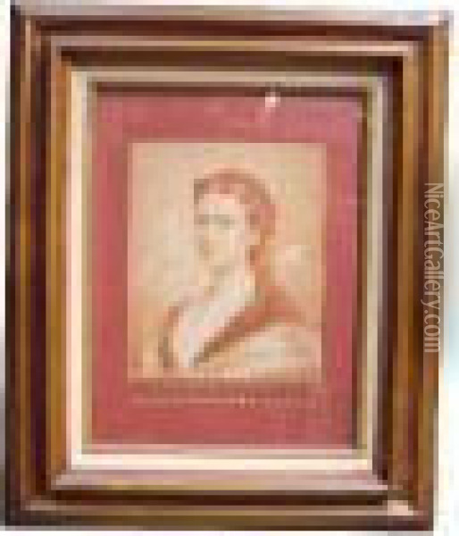 A Portrait Of A Lady, Quarter-length Oil Painting - Franz Xavier Winterhalter