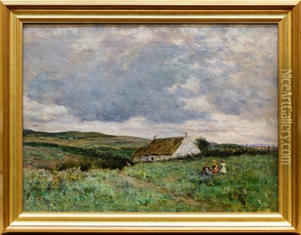 Crofters' Cottage Oil Painting - John Henderson