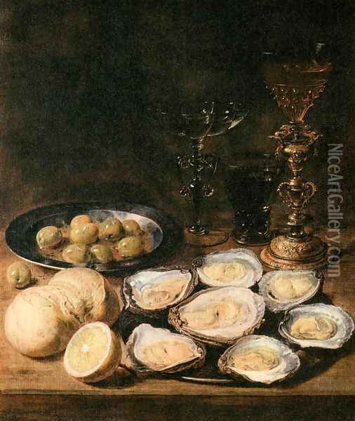 Still-Life with Oysters Oil Painting - Alexander Adriaenssen