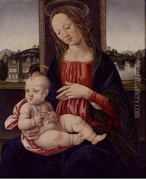 Madonna And Child Oil Painting - Master Of The Johnson Assumpt. Of The Magdalen
