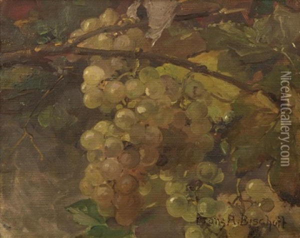Still Life With Grapes Oil Painting - Franz Arthur Bischoff