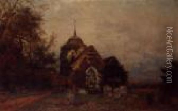 Old Parish Church Of Albury Oil Painting - Benjamin Williams Leader