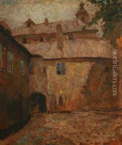 Stiller Winkel In Prag Oil Painting - Gustav Macoun