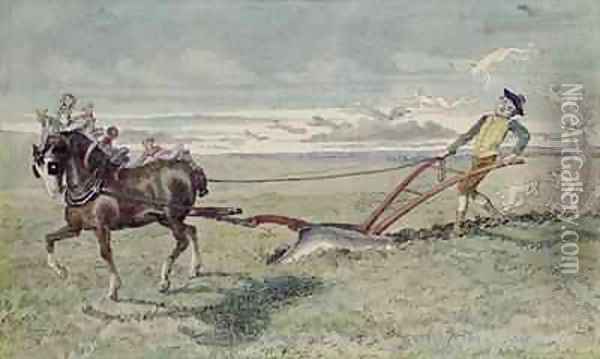 God Speed the Plough Oil Painting - Charles Altamont Doyle