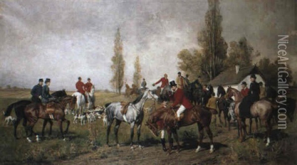 The Royal Hunting Party Oil Painting - Julius von Blaas