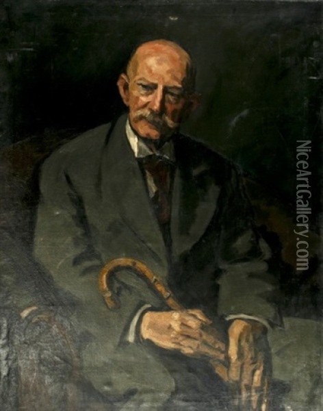 Herrenportrait Oil Painting - Leo von Koenig