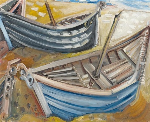 Fischerboote In Cassis, Fischerboote Oil Painting - Paul Kleinschmidt