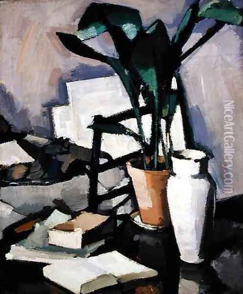 Aspidistra, 1927 Oil Painting - Samuel John Peploe