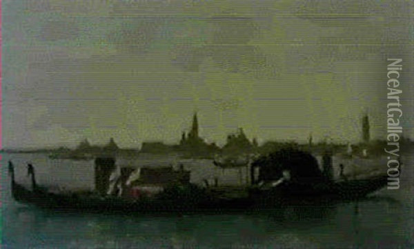 Les Gondoles De Venise Oil Painting - Francois-Louis-David Bocion