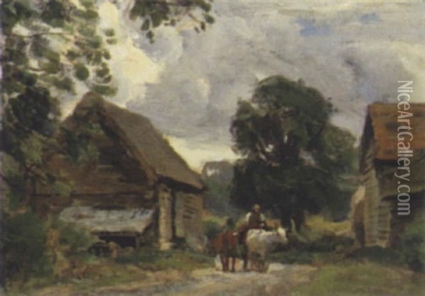 Heimkehr Des Bauern Oil Painting - Albert Ernest Bottomley