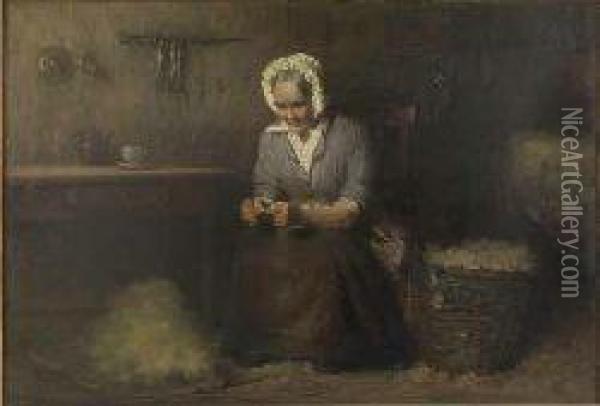 Granny's Work Oil Painting - John Blair