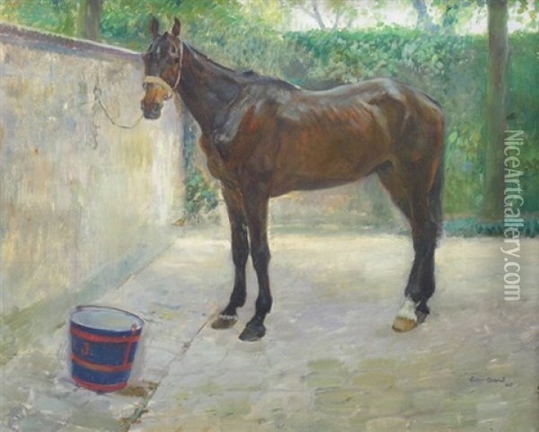 Cheval Au Pansage Oil Painting - Leon Carre