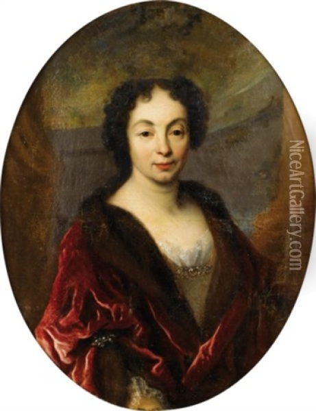 Portrait Presume De Madame De Barmont, Nee De Croix Oil Painting - Henri Millot