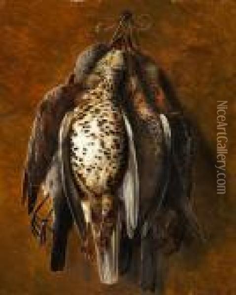 Still Life With Wild Fowl Oil Painting - Johan Laurentz Jensen